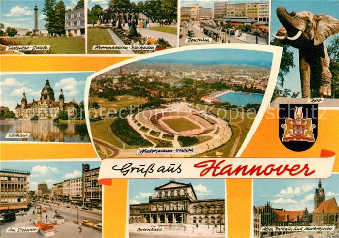 HANNOVER CITY Waterloo Saeule Kaskaden Zentrum Zoo Rathaus Niedersachsen Stadio