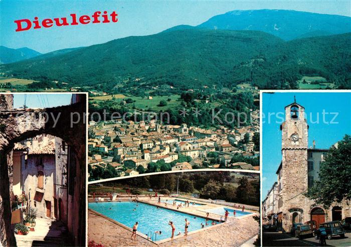 Dieulefit Panorama Ortsmotiv Schwimmbad Kirche