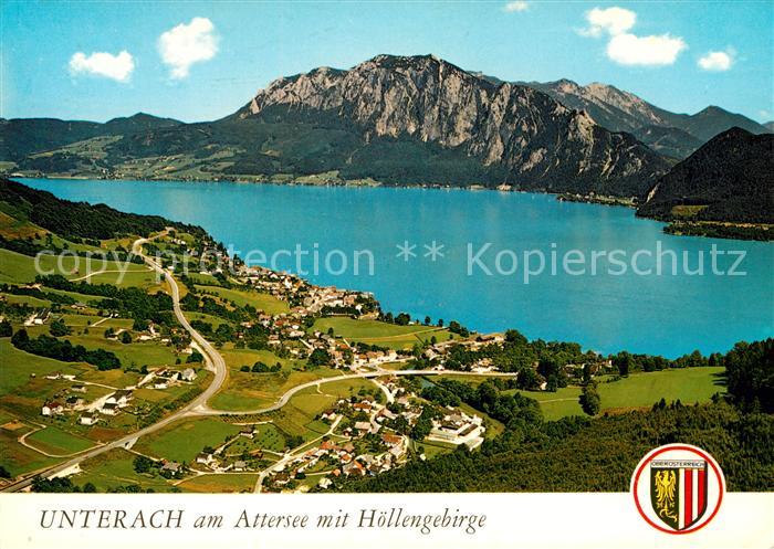 Unterach Attersee Fliegeraufnahme Hoellengebirge