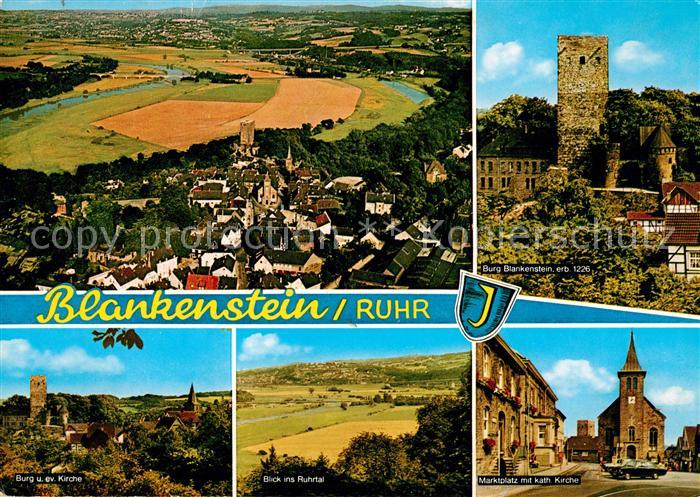 Blankenstein Ruhr Marktplatz Fliegeraufnahme Burg Kirche