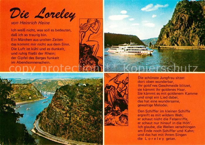 Loreley Lorelei Gedicht Heinrich Heine Faehrschiff