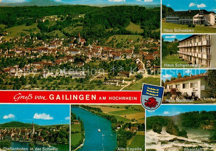 Gailingen Fliegeraufnahme Diessenhofen Alte Kapelle Rheinfall Haus Waldshut