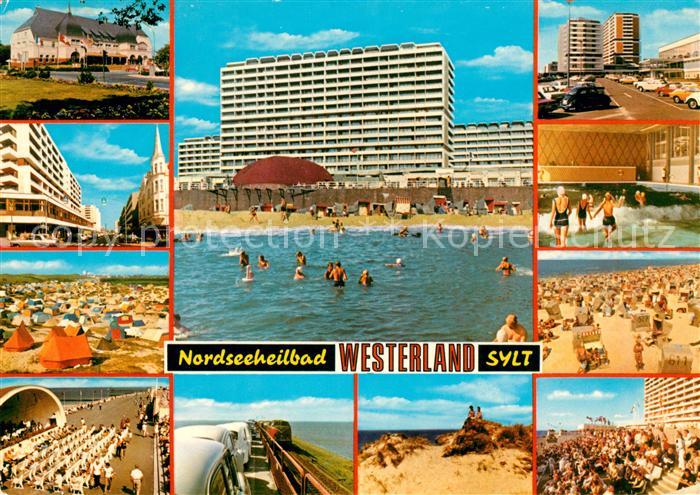 Westerland Sylt Campingplatz Strand Konzerthalle Eisenbahn Hotelanlagen