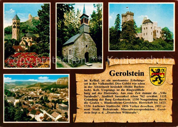 Gerolstein Rheinland-Pfalz Erloeserkirche Buschkapelle Kasselburg Panorama