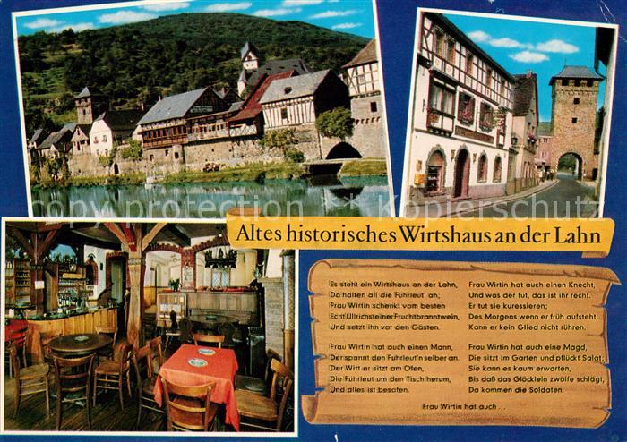 Dausenau Altes historisches Wirtshaus an der Lahn Gedicht