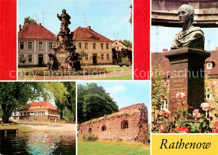 Rathenow Denkmal Kurfuerst Duncker Denkmal Waldschwimmbad Stadtmauer