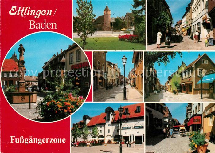 Ettlingen Fussgaengerzone Denkmal Schloss