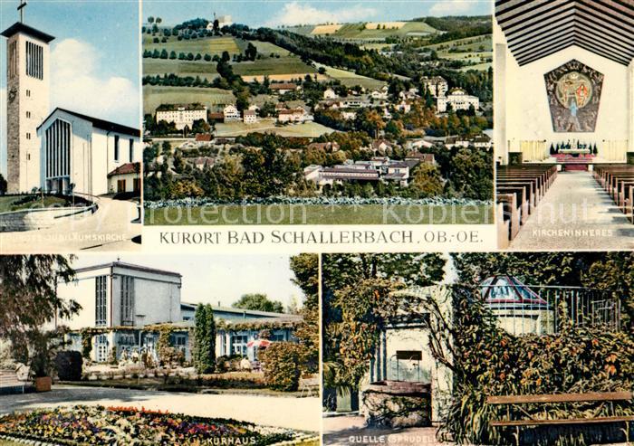 Bad Schallerbach Panorama Kirche innen Quelle Kurhaus Lourdes Jubilaeumskirche