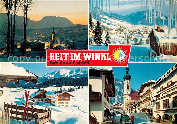 Reit Winkl Panorama Kirche  Entfelden Winklmoosalm Winterlandschaft