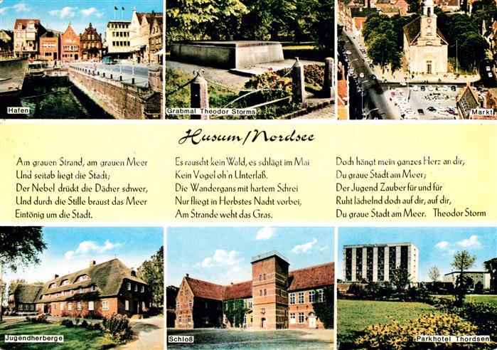 Husum Nordfriesland Hafen Grabmal Theodor Storm Markt Jugendherberge Schloss