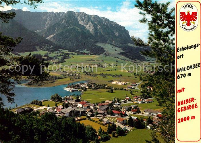 Walchsee Tirol Fliegeraufnahme Kaisergebirge