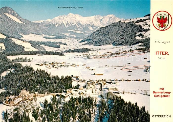 Itter Tirol Fliegeraufnahme Barmerberg Skigebiet Winter
