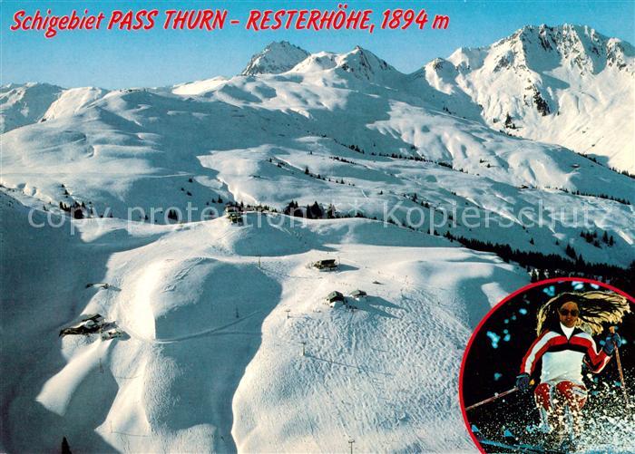 Pass Thurn Fliegeraufnahme Resterhoehe Winter
