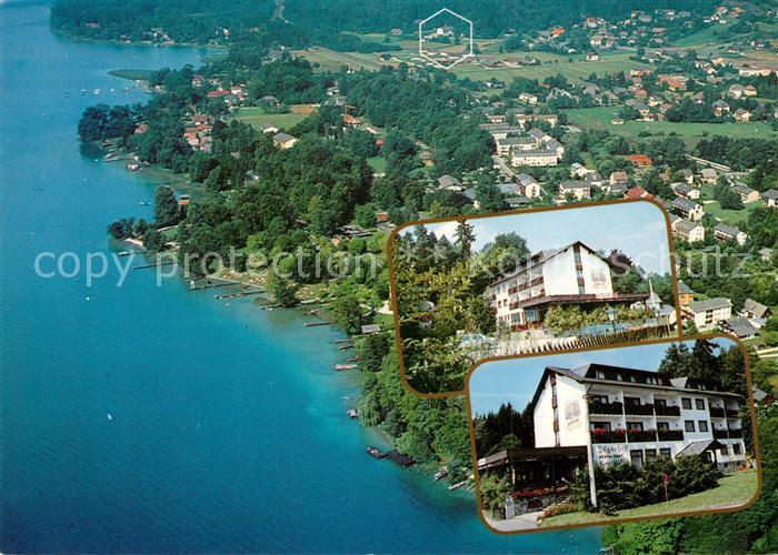 Krumpendorf Woerthersee Fliegeraufnahme Restaurant Pension Jaegerhof