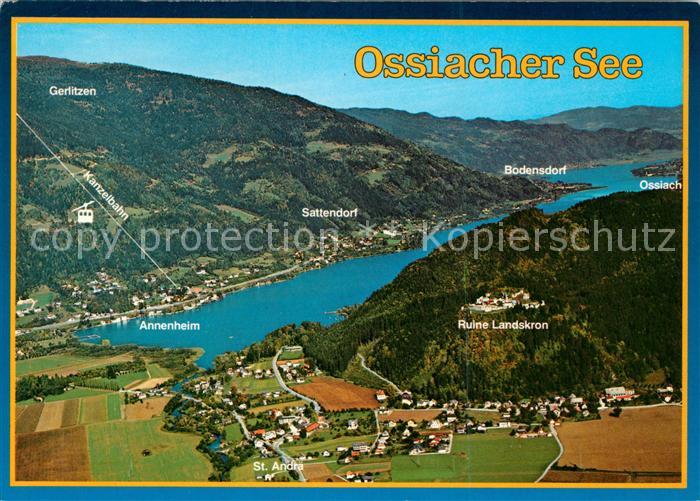 Ossiachersee Fliegeraufnahme Ruine Landskron
