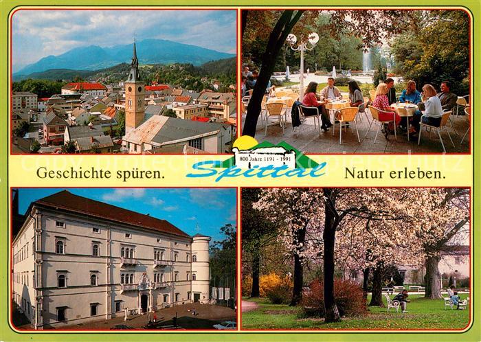 Spittal Drau Gaststaette Terrasse Stadtansicht Park