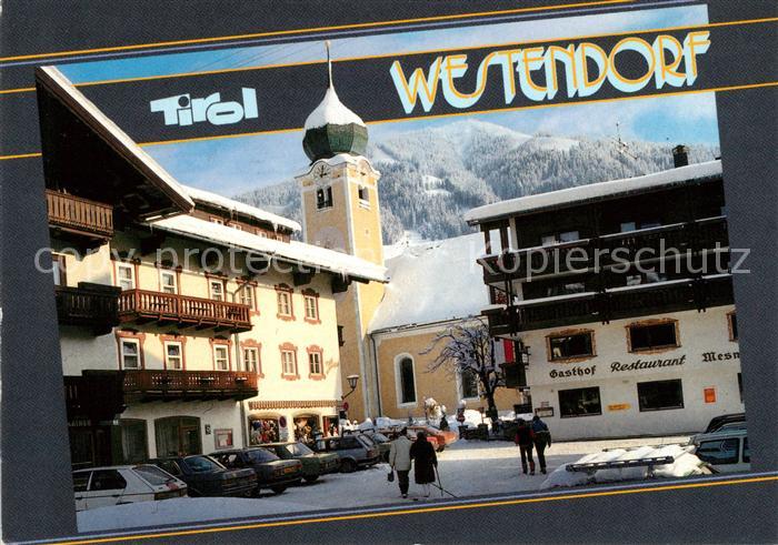Westendorf Tirol Gasthof Restaurant Mesmer Kirche Winter