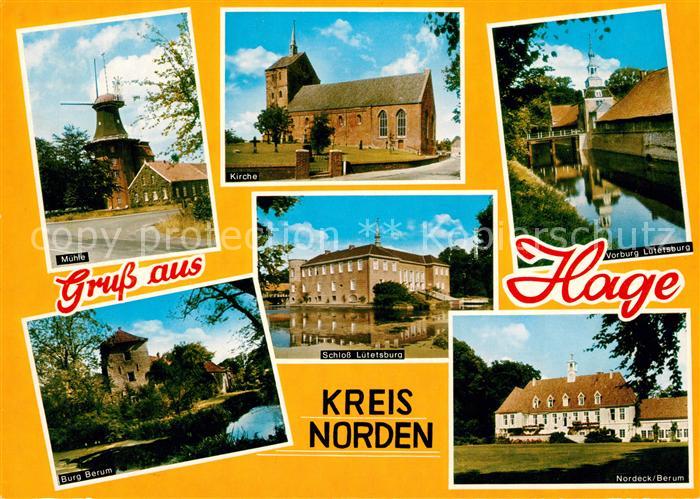 Hage Ostfriesland Muehle Kirche Burg Berum Vorburg Luetetsburg Schloss Luetetsbu