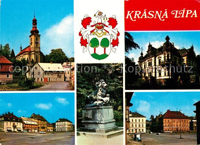 Krasna Lipa Kirche Marktplatz Denkmal