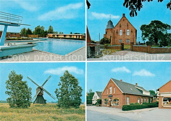 Ihlow Ostfriesland Riepe Windmuehle Schwimmbad Kirche