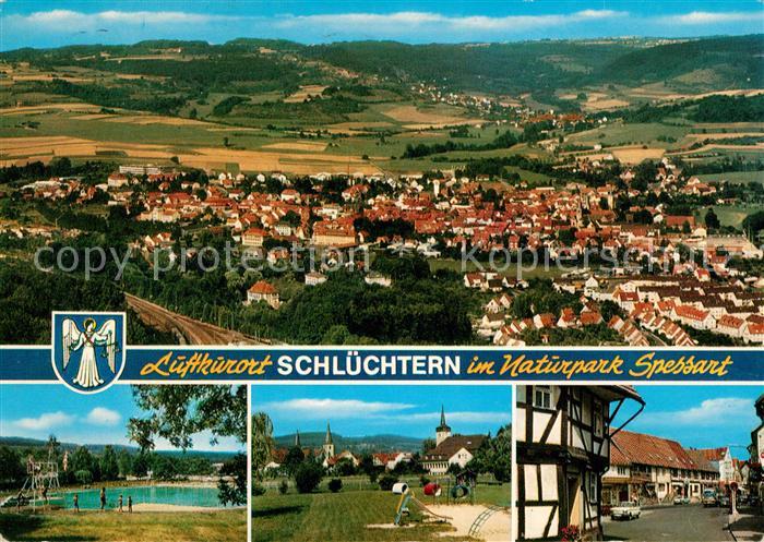 Schluechtern Fliegeraufnahme Panorama Schwimmbad Ortsansicht