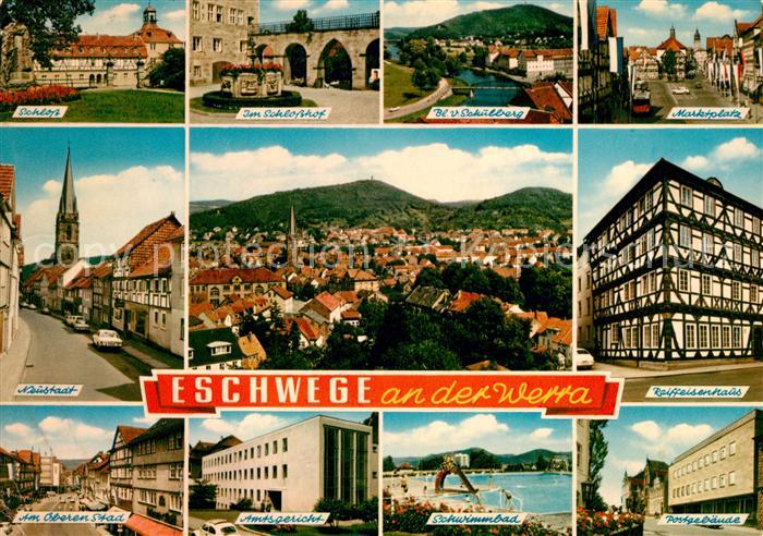 Eschwege Schloss Schlosshof Marktplatz Neustadt Amtsgericht Postgebaeude