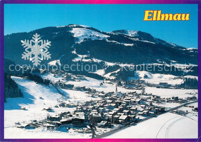 Ellmau Tirol Fliegeraufnahme Kaisergebirge Winterlandschaft