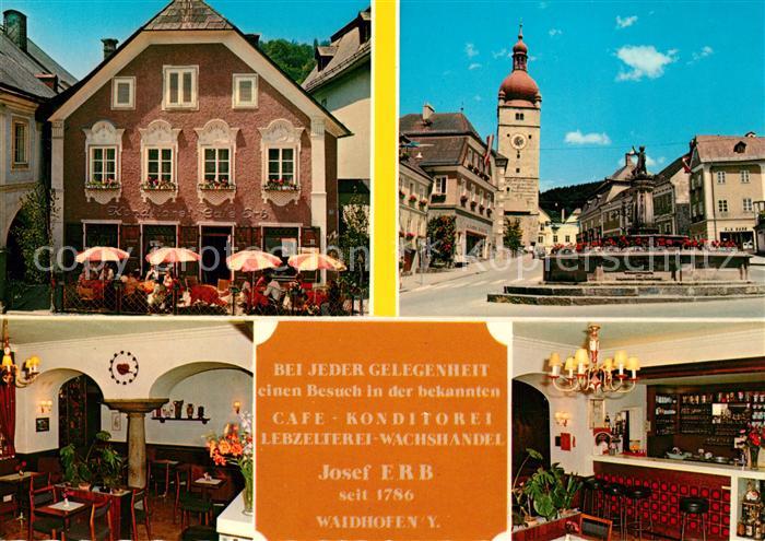 Waidhofen Ybbs Cafe Konditorei Erb Brunnen Kirche