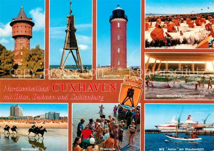 Cuxhaven Nordseebad Wasserturm Kugelbake Leuchtturm Strand Wattrennen Prieltaufe