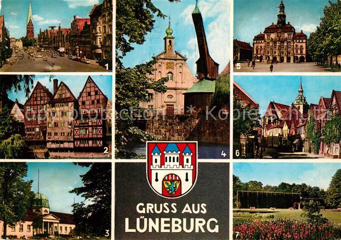Lueneburg Fachwerkhaeuser Ilmenau Badehaus Kurpark Alter Krahn Rathaus