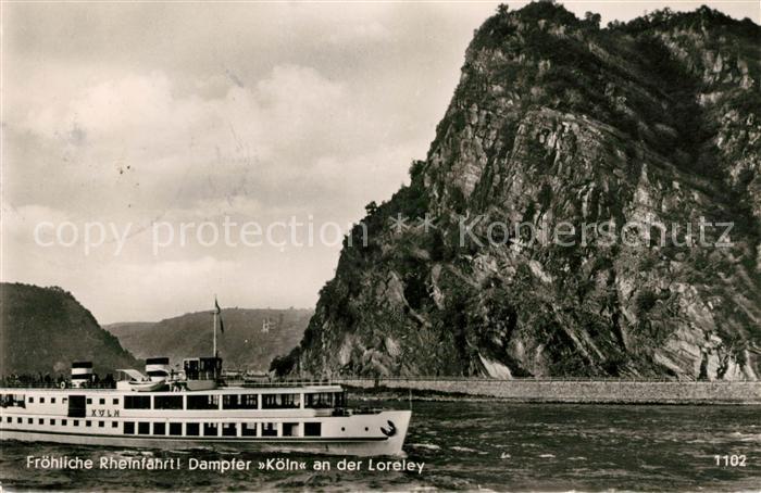 Loreley Lorelei Rheindampfer Koeln am Loreleyfelsen