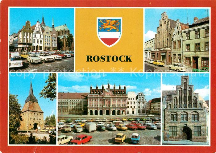 ROSTOCK CITY Ernst-Thaelmann-Platz Giebelhaeuser Marienkirche Steintor
