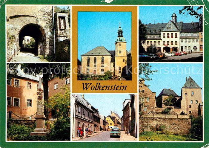Wolkenstein Erzgebirge Muehltor Stadtmauer Stadtkirche St. Bartholomaeus