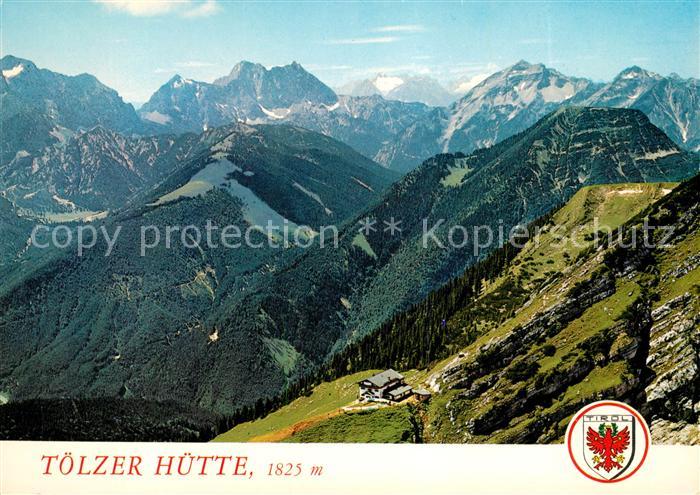 Toelzerhuette Fliegeraufnahme mit Zugspitze und Soiernspitze