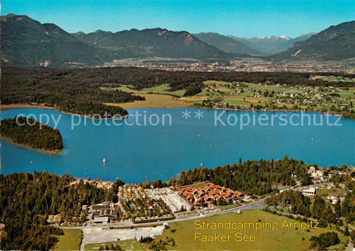 Faak am See Finkenstein Strandcamping Arneitz Fliegeraufnahme