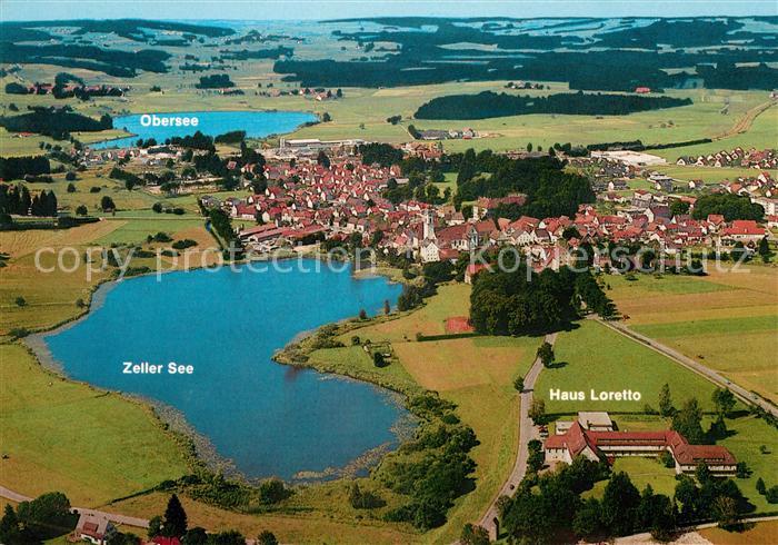 Kisslegg Fliegeraufnahme mit Kurhaus Loretto Zeller See und Obersee
