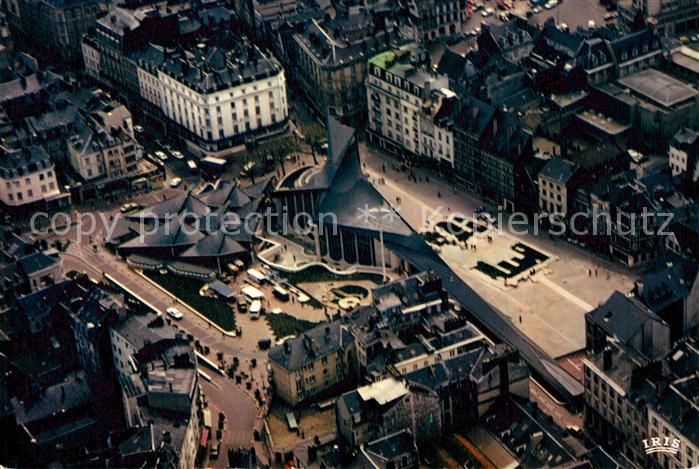 Rouen Place du Vieux Marche et Eglise Sainte Jeanne d’Arc Fliegeraufnahme