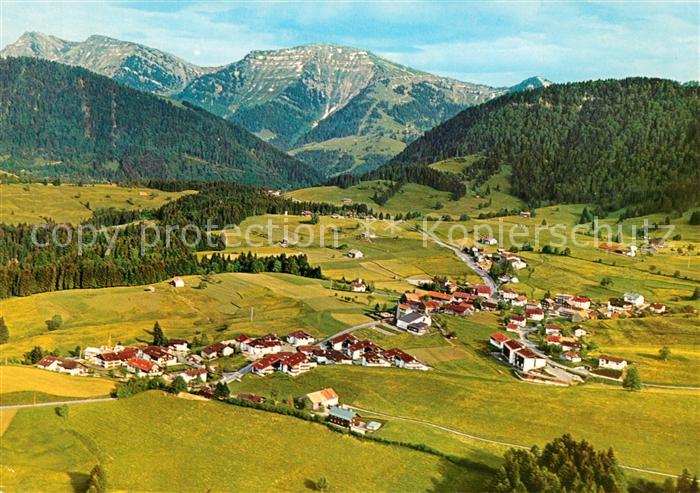 Steibis Fliegeraufnahme mit Rindalphorn und Hochgrat