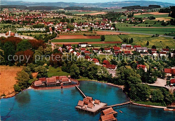 Unteruhldingen Fliegeraufnahme mit den Pfahlbauten