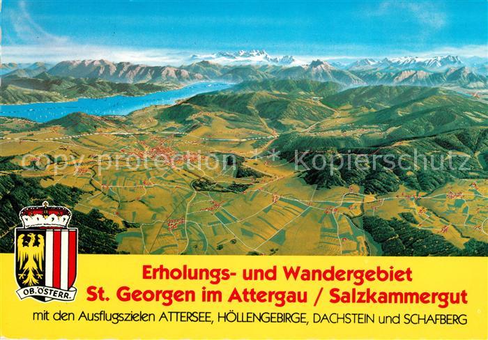 St Georgen Attergau Erholungs und Wandergebiet Panoramakarte