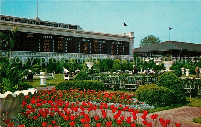 Louisville Kentucky Clubhouse Garden Scene Churchill Downs
