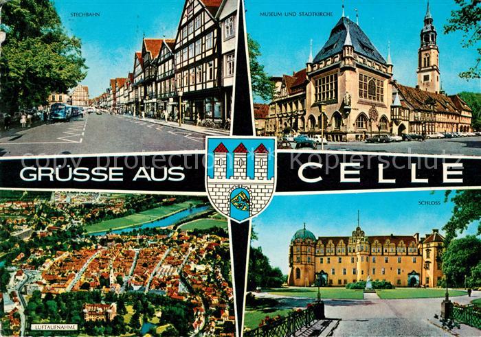 Celle Niedersachsen Stechbahn Museum und Stadtkirche Fliegeraufnahme Schloss