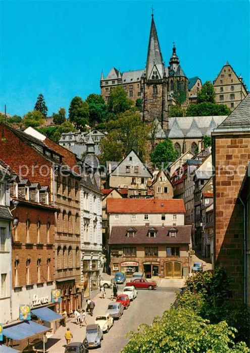 Marburg Lahn Gutenbergstrasse mit Schloss