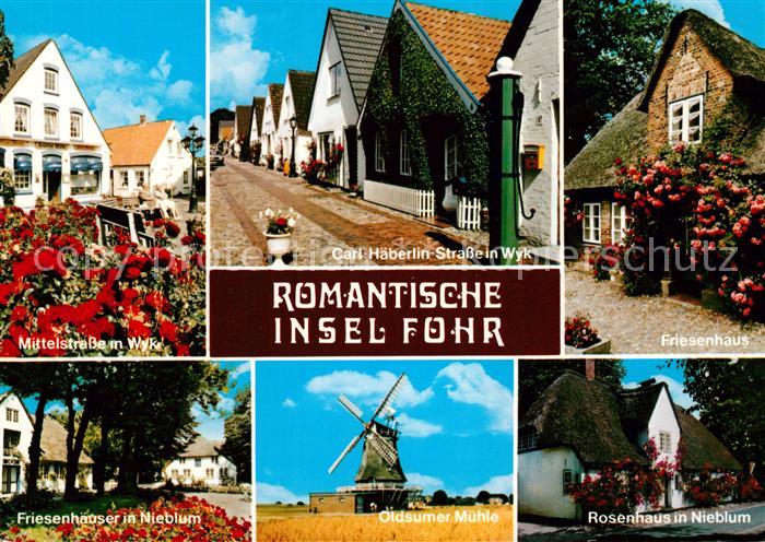 Insel Foehr Wyk Mittelstrasse Carl Haeberlin Strasse Friesenhaus Nieblum Oldsume