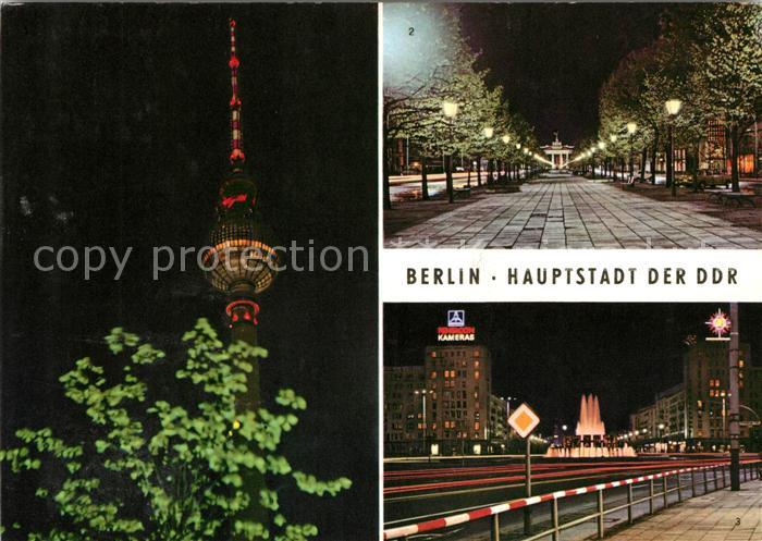 BERLIN CITY Fernseh und UKW Turm der Dt Post Brandenburger Tor Strausberger Pla