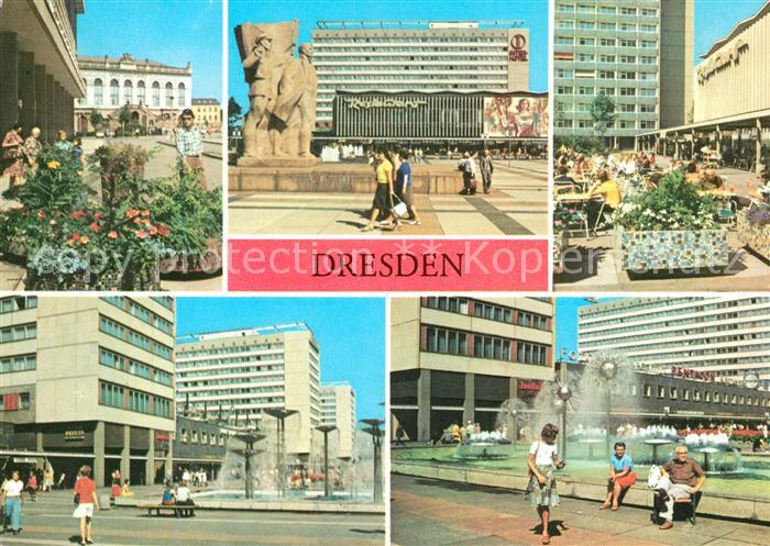 DRESDEN Elbe Verkehrsmuseum Lenindenkmal Prager Strasse Restaurant