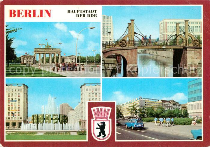 BERLIN  CITY Brandenburger Tor Jungfernbruecke Strausberger Platz Interhotel Unt