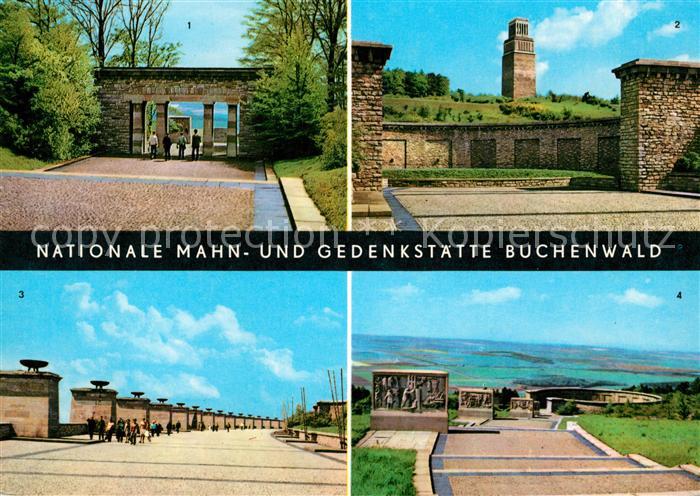 Buchenwald Weimar Eingangstor mit Stelenweg Ringgrab 2 mit Glockenturm Strasse d