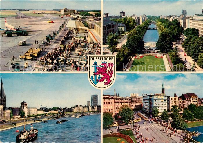 Duesseldorf Flughafen Rheinpartie Teilansicht Kanal