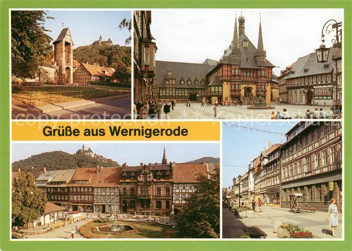Wernigerode Harz An der Stadtmauer Rathaus Nikolaiplatz Breite Strasse